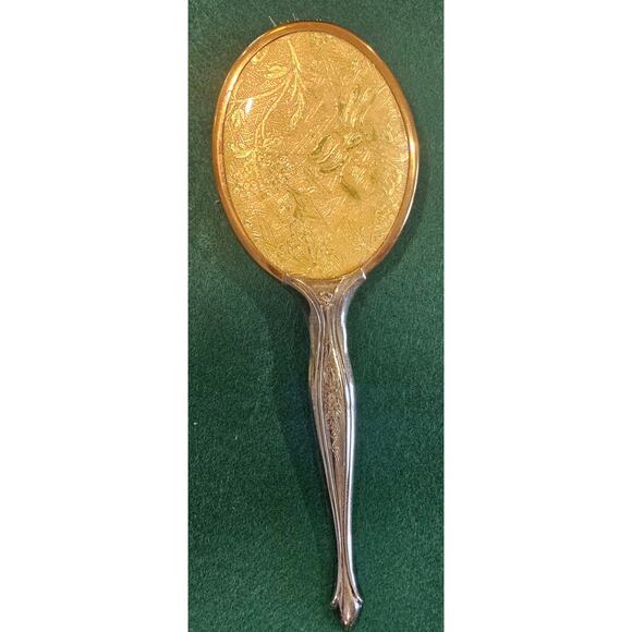 Vintage Handheld Vanity Gold Tone Hairbrush Made in U.S.A - Picture 9 of 11